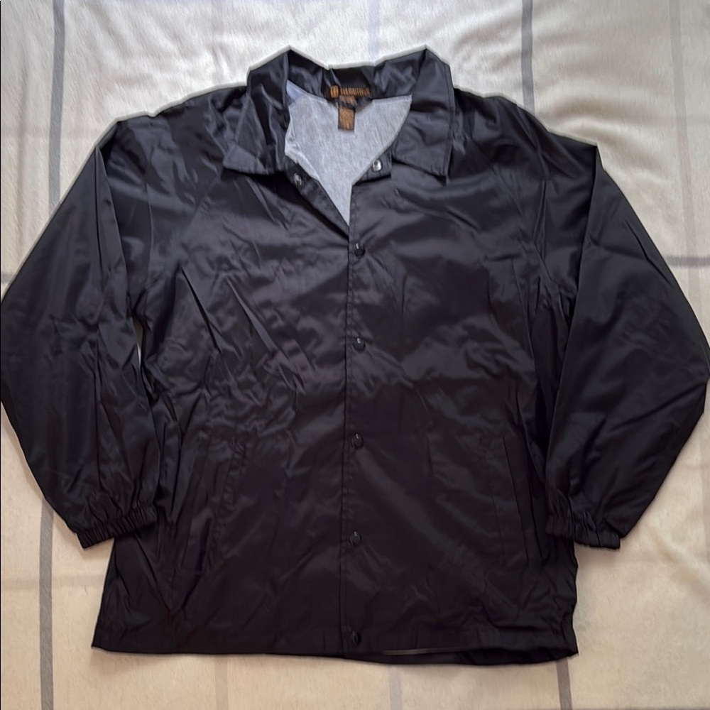 Harrington Men’s Black Lined Rain Jacket Windbreaker